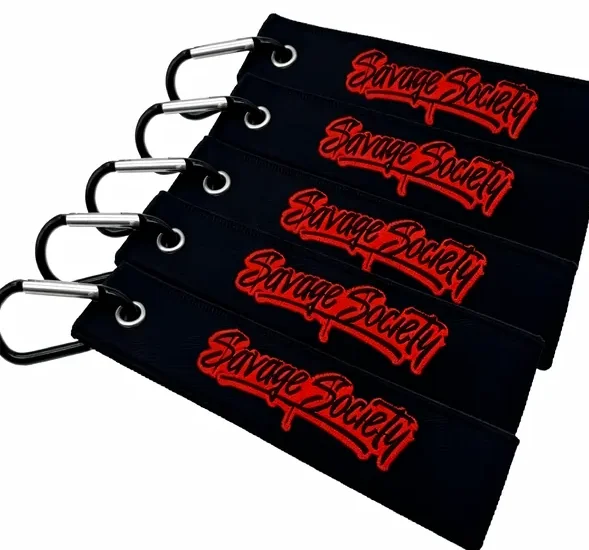Embroidered keychains with carabiners